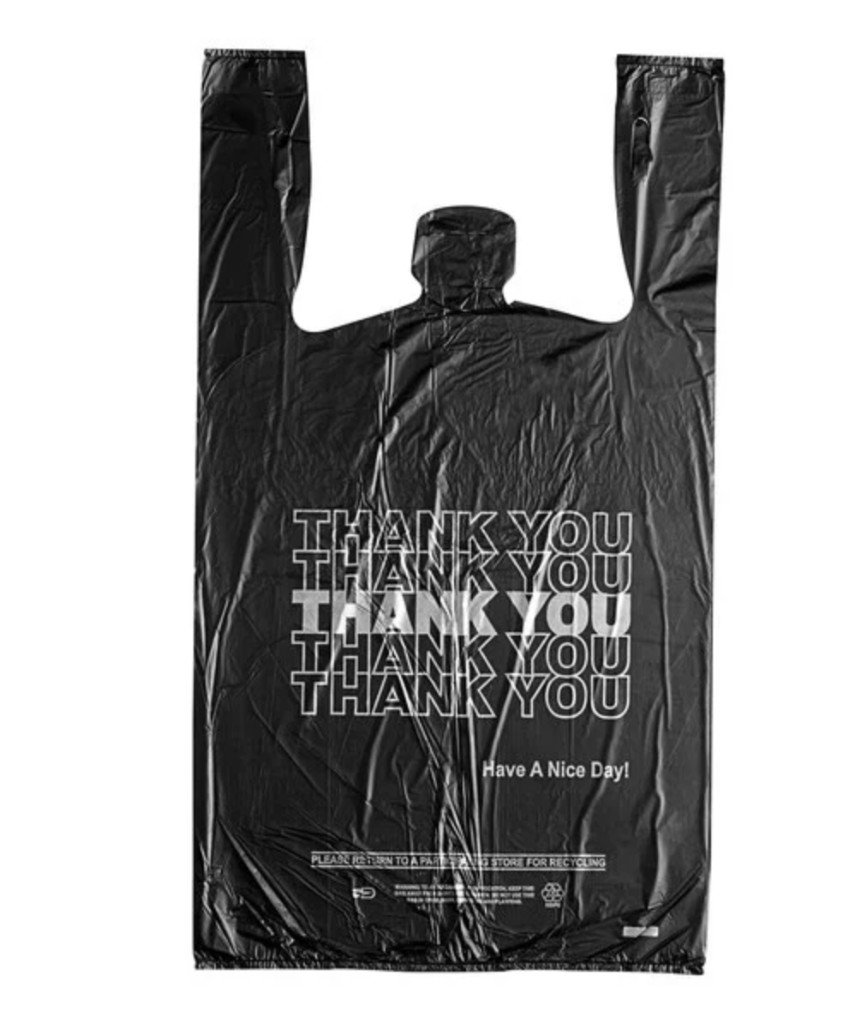 Plastic thank you takeout bags for restaurant orders