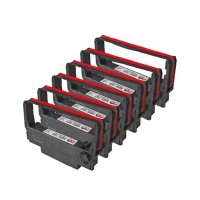 Black and red ERC printer ribbon cartridges for kitchen impact printers